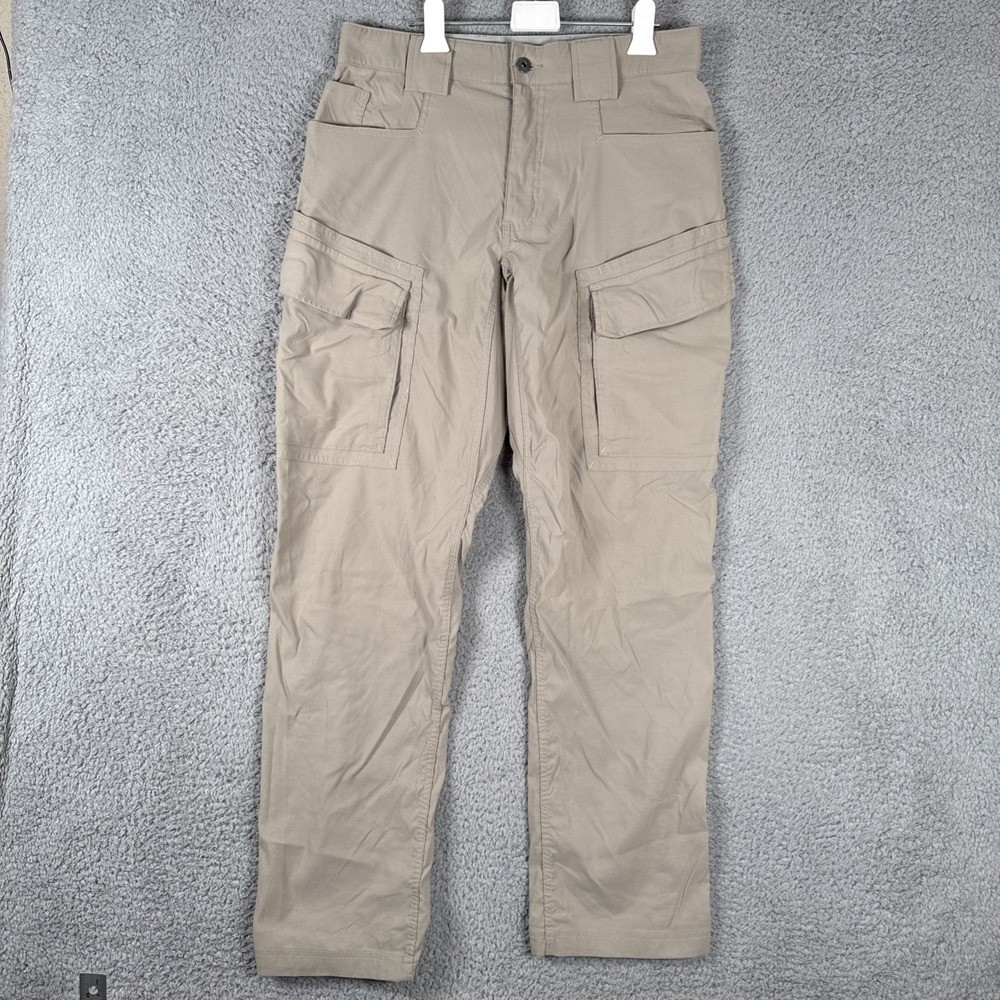 Duluth Trading Pants Mens 32x32 Khaki Flex Dry On The Fly Cargo